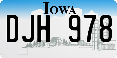 IA license plate DJH978