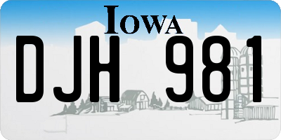 IA license plate DJH981