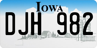 IA license plate DJH982