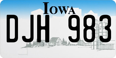 IA license plate DJH983