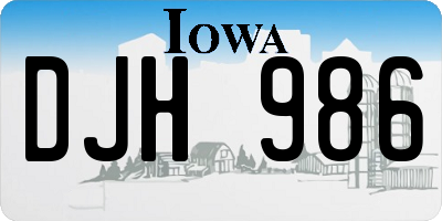 IA license plate DJH986