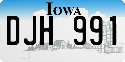 IA license plate DJH991