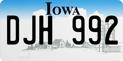IA license plate DJH992