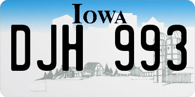 IA license plate DJH993