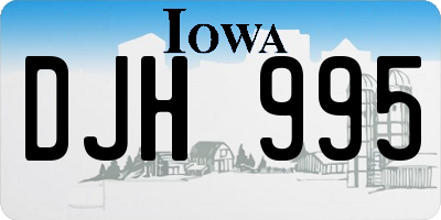 IA license plate DJH995