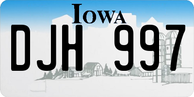 IA license plate DJH997