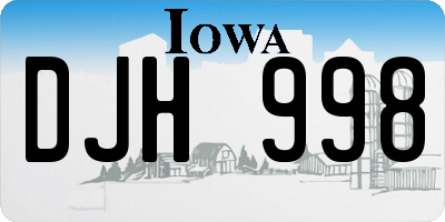 IA license plate DJH998