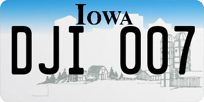 IA license plate DJI007