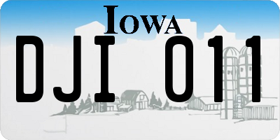 IA license plate DJI011
