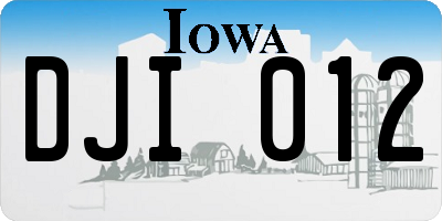 IA license plate DJI012