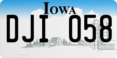 IA license plate DJI058