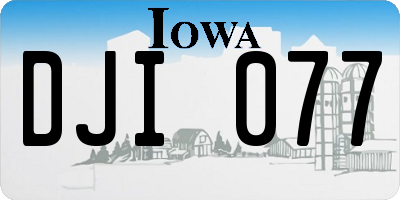 IA license plate DJI077