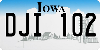 IA license plate DJI102