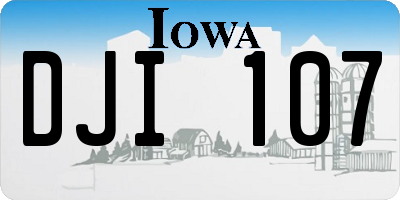 IA license plate DJI107