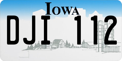 IA license plate DJI112