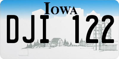 IA license plate DJI122