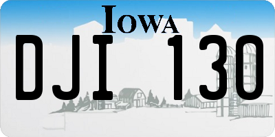 IA license plate DJI130