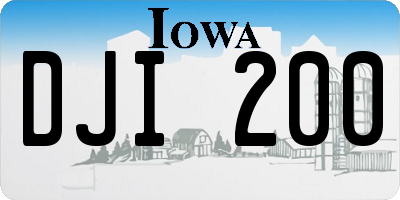 IA license plate DJI200