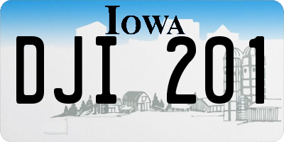IA license plate DJI201