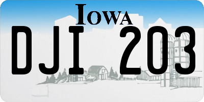 IA license plate DJI203