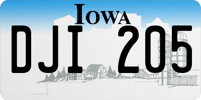 IA license plate DJI205