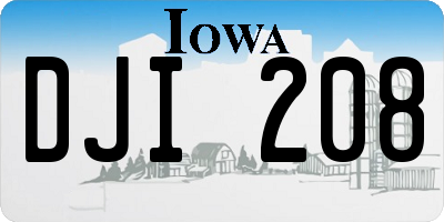 IA license plate DJI208