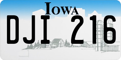 IA license plate DJI216