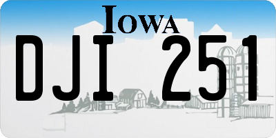 IA license plate DJI251