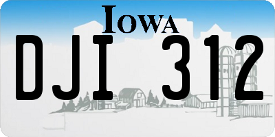 IA license plate DJI312