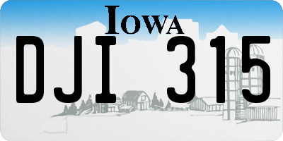 IA license plate DJI315