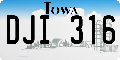 IA license plate DJI316