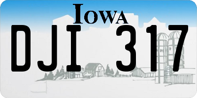 IA license plate DJI317