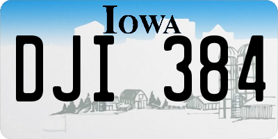 IA license plate DJI384