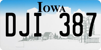 IA license plate DJI387