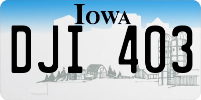 IA license plate DJI403
