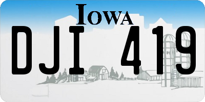 IA license plate DJI419