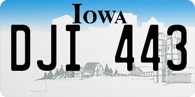 IA license plate DJI443