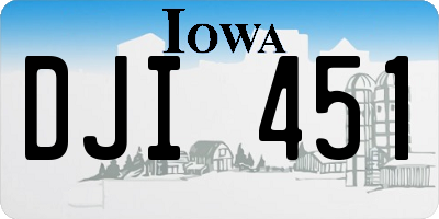 IA license plate DJI451