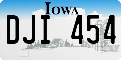 IA license plate DJI454