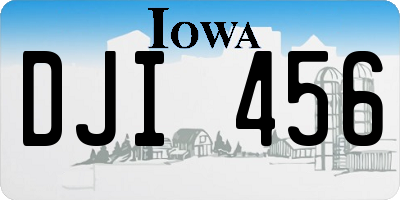 IA license plate DJI456