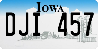 IA license plate DJI457