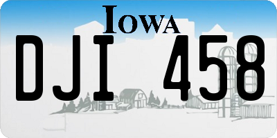 IA license plate DJI458