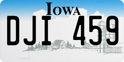 IA license plate DJI459