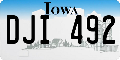 IA license plate DJI492