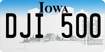 IA license plate DJI500