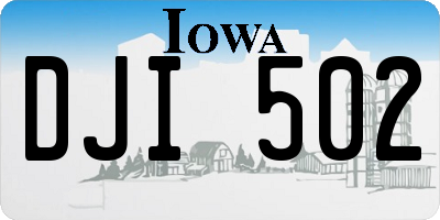 IA license plate DJI502