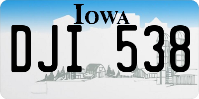 IA license plate DJI538