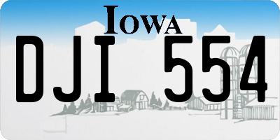 IA license plate DJI554