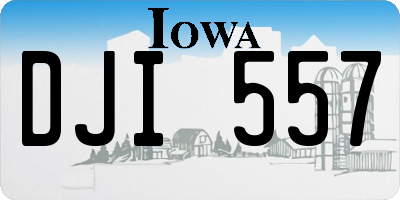 IA license plate DJI557