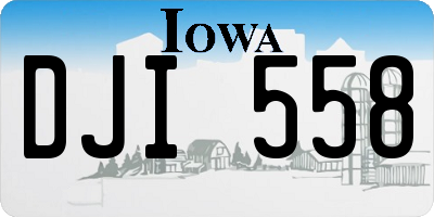 IA license plate DJI558